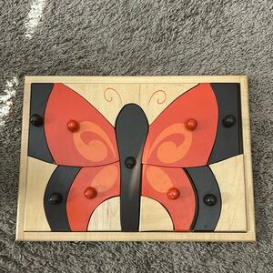 VINTAGE BUTTERFLY WOOD PUZZLE 14 PIECES